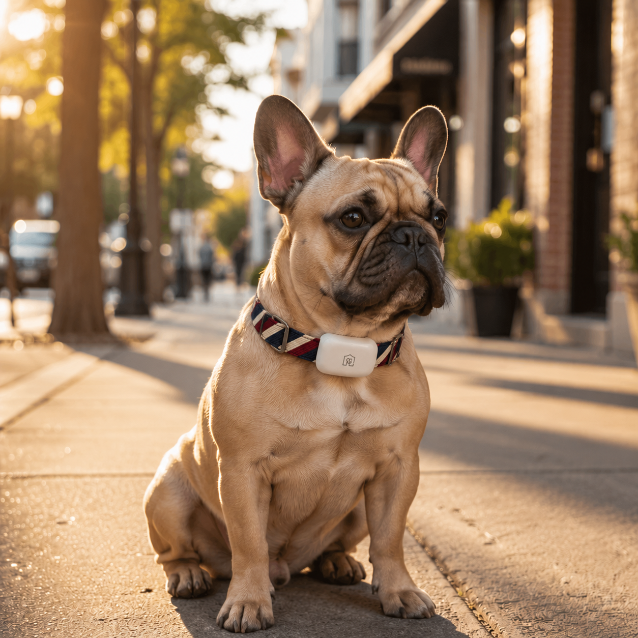 Dog wearing premium collar